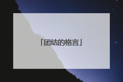 团结的格言