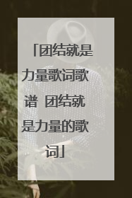 团结就是力量歌词歌谱 团结就是力量的歌词