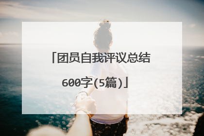 团员自我评议总结600字(5篇)