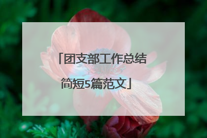 团支部工作总结简短5篇范文