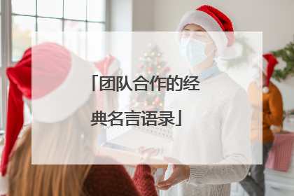 团队合作的经典名言语录