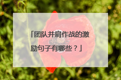 团队并肩作战的激励句子有哪些？