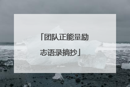 团队正能量励志语录摘抄