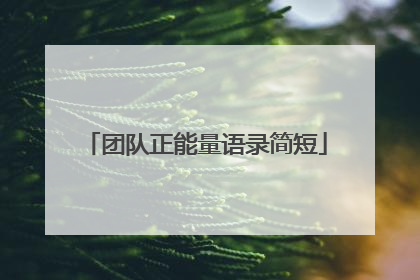 团队正能量语录简短