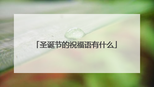 圣诞节的祝福语有什么