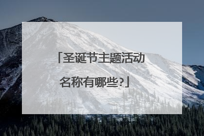 圣诞节主题活动名称有哪些?