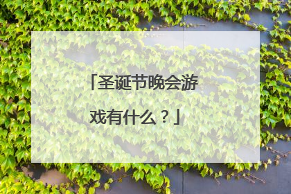 圣诞节晚会游戏有什么？