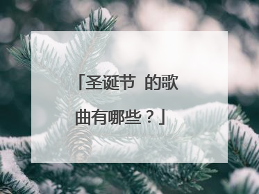 圣诞节 的歌曲有哪些？
