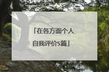 在各方面个人自我评价5篇