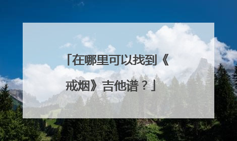 在哪里可以找到《戒烟》吉他谱？