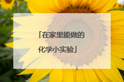 在家里能做的化学小实验
