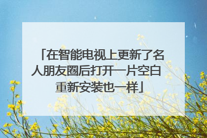 在智能电视上更新了名人朋友圈后打开一片空白 重新安装也一样