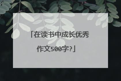在读书中成长优秀作文500字?