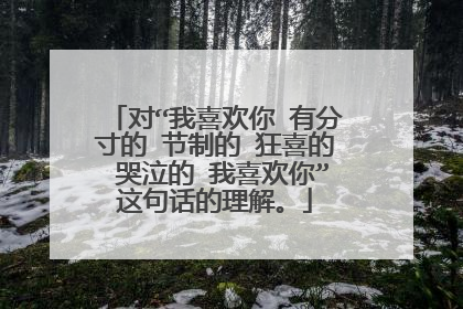 对“我喜欢你 有分寸的 节制的 狂喜的 哭泣的 我喜欢你”这句话的理解。