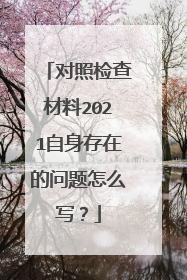 对照检查材料2021自身存在的问题怎么写？