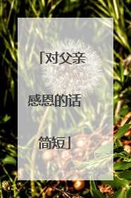 对父亲感恩的话简短