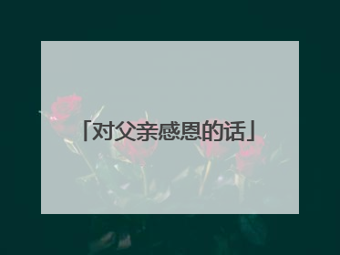 对父亲感恩的话
