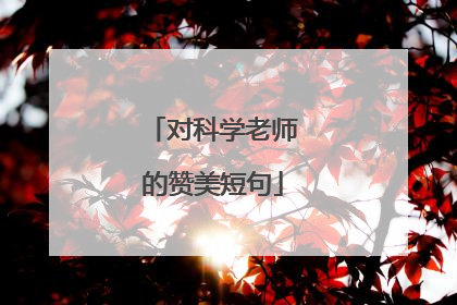 对科学老师的赞美短句