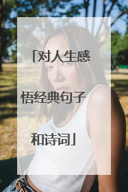 对人生感悟经典句子和诗词