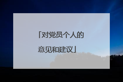 对党员个人的意见和建议