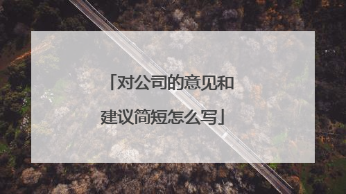 对公司的意见和建议简短怎么写