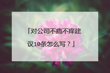 对公司不痛不痒建议10条怎么写？