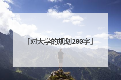 对大学的规划200字