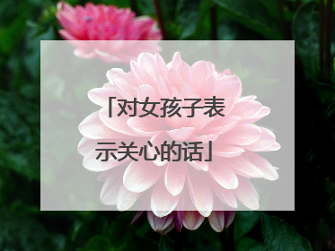 对女孩子表示关心的话