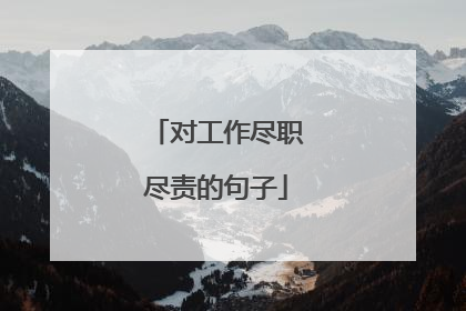 对工作尽职尽责的句子