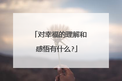 对幸福的理解和感悟有什么?