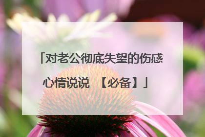 对老公彻底失望的伤感心情说说 【必备】