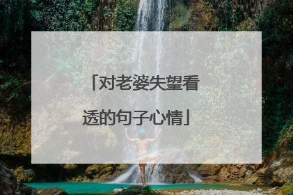 对老婆失望看透的句子心情