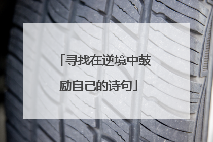 寻找在逆境中鼓励自己的诗句