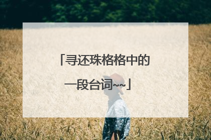 寻还珠格格中的一段台词~~