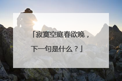寂寞空庭春欲晚，下一句是什么？