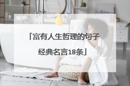 富有人生哲理的句子 经典名言18条
