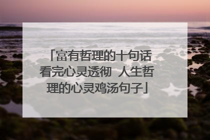 富有哲理的十句话 看完心灵透彻 人生哲理的心灵鸡汤句子