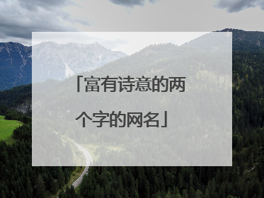 富有诗意的两个字的网名
