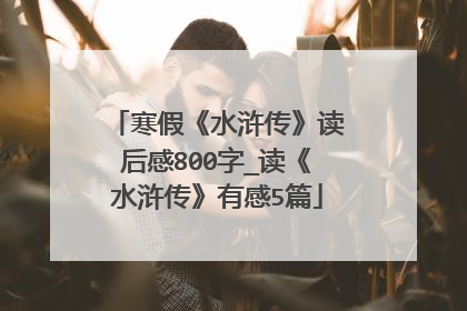 寒假《水浒传》读后感800字_读《水浒传》有感5篇