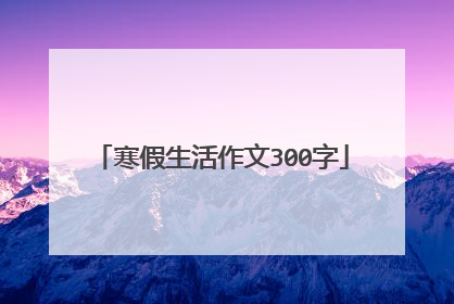 寒假生活作文300字