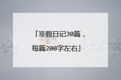 寒假日记30篇，每篇200字左右