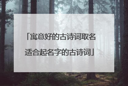 寓意好的古诗词取名 适合起名字的古诗词