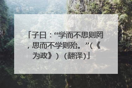 子曰:“学而不思则罔,思而不学则殆。”(《为政》) (翻译)