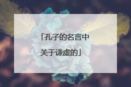 孔子的名言中关于谦虚的