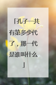 孔子一共有第多少代了,那一代是谁叫什么