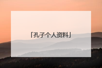 孔子个人资料