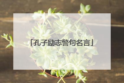 孔子励志警句名言