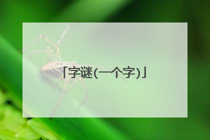 字谜(一个字)