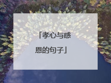 孝心与感恩的句子