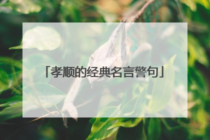 孝顺的经典名言警句